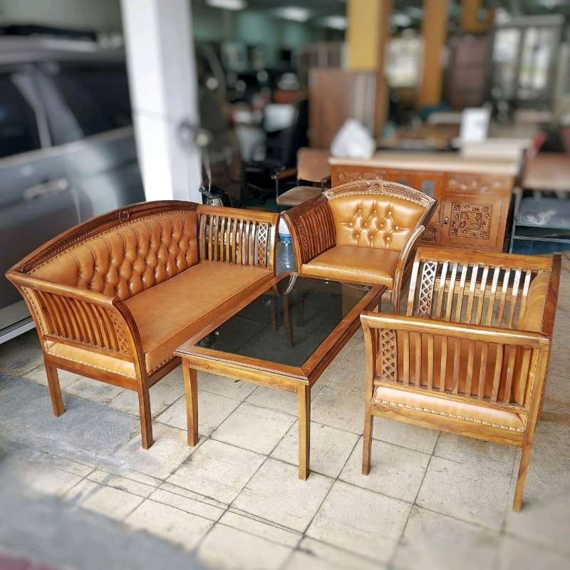 Set sofa hot sale kayu