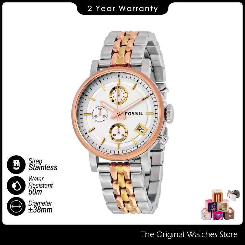 Promo Jam Tangan Wanita Fossil Es3840 Chronograph Stainless Steel Silver Gold Diskon 52 Di Seller Toko Genesis Surabaya Official Store Toko Genesis Surabaya Kota Surabaya Blibli
