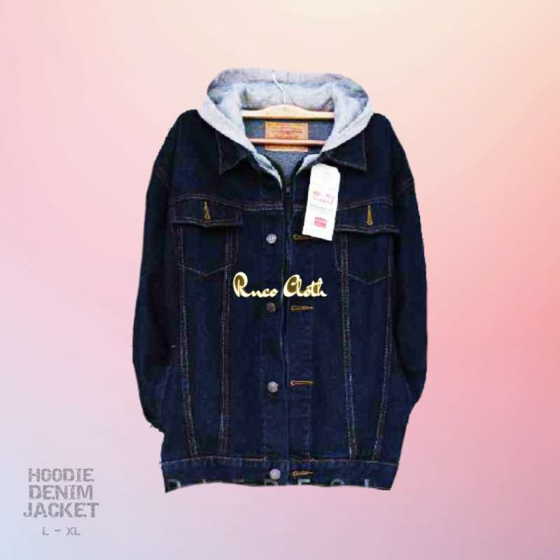 Jaket jeans online blue black