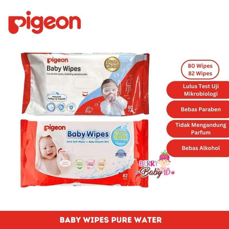 Jual Pigeon Baby Wipes Pure Water Tisu Basah Bayi Alcohol Free 82