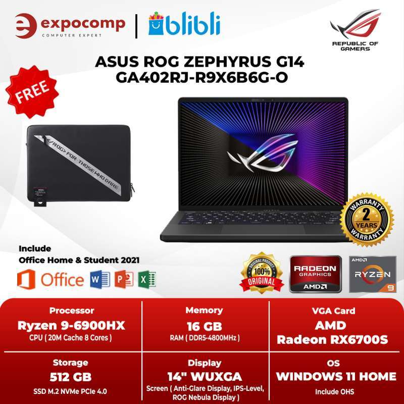 ASUS ROG ZEPHYRUS G14 GA402RJ-R9X6B6G-O GREY AMD R9-6900