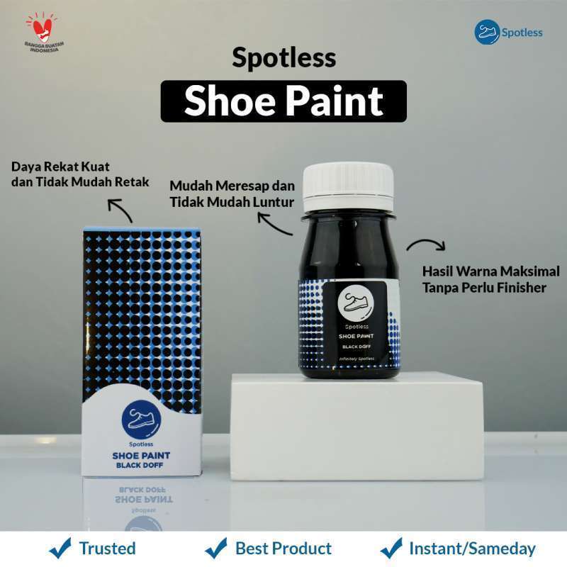 Jual Spotless Shoe Paint - Cat Repaint Warna Sepatu/Tas/Topi Water Based 30  ml - Black Doff di Seller Spotless_id - LOCALFEST JAKARTA - Kab. Tangerang