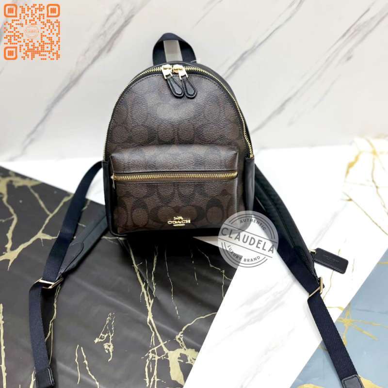 Coach mini charlie deals signature backpack