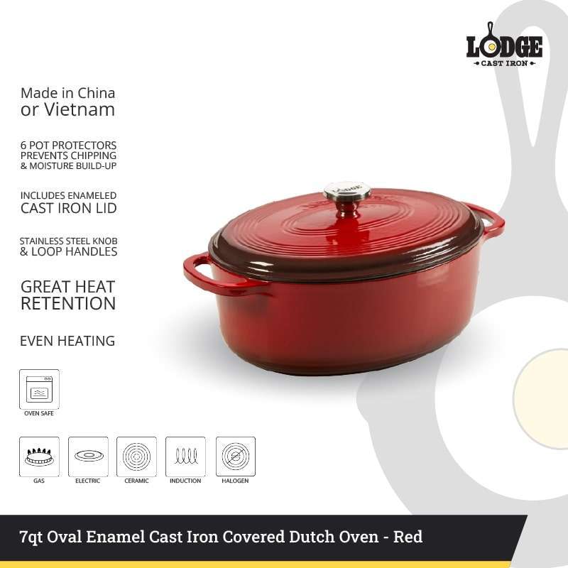 Lodge Dutch Oven Quart Lodge USA Enamel Dutch Oven, Quart