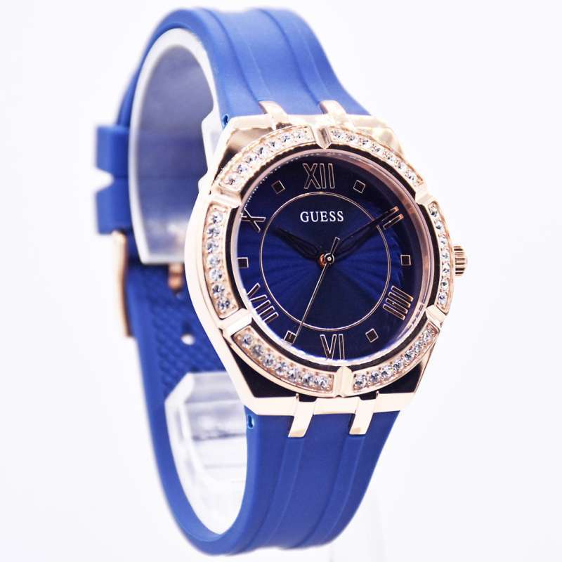 Guess GW0034L4 Jam Tangan Wanita Blue Rosegold Slicone Original Garansi Resmi