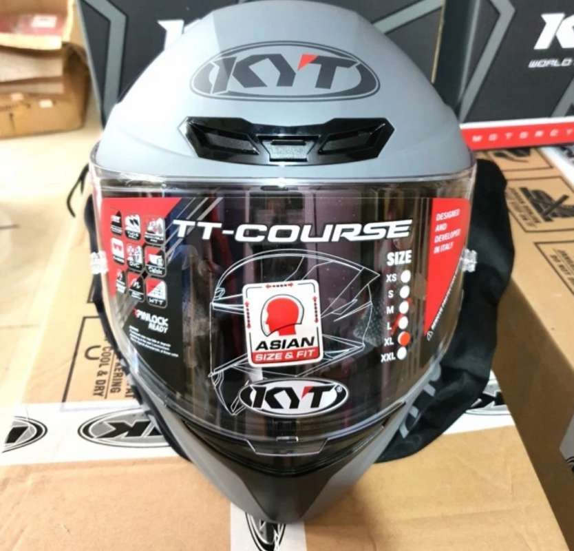 KYT TT-course Lサイズ Promo Helm Kyt Tt Course Gorilla Grey Matt || Original Kyt