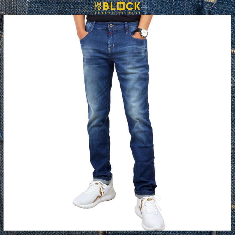 CELANA JEANS PRIA Marble Light blue LIMITED BLOCK