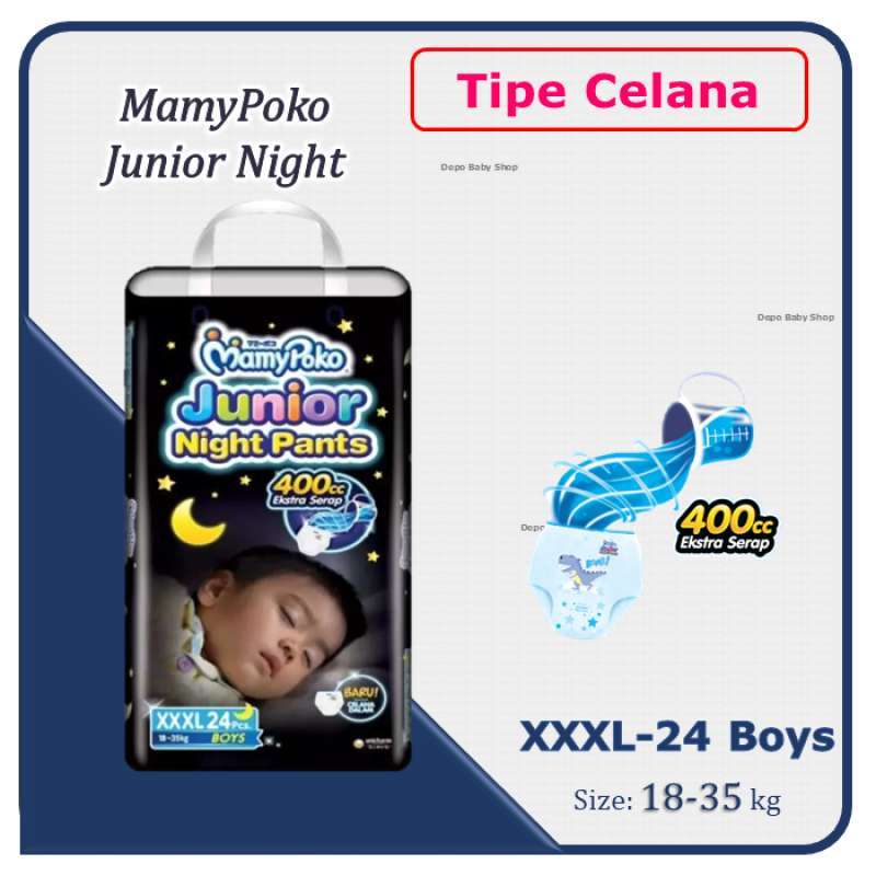 Promo MamyPoko Junior Night Pants XXXL24 Boy Girl Popok Celana