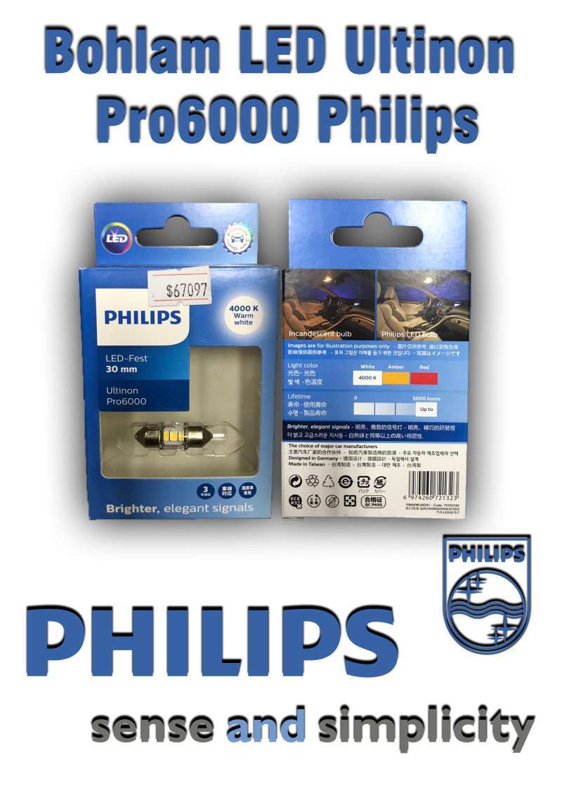 Philips Ultinon Pro6000 Warm White 4000K LED 38mm (Single) Car Bulb