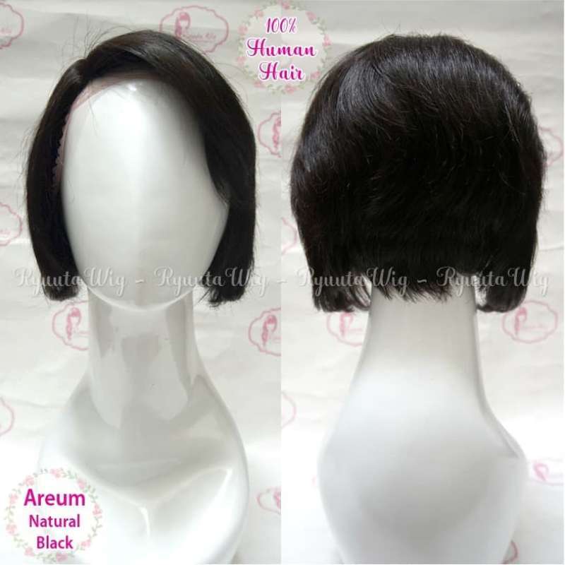 Promo Ryuuta Wig Lace Front Wig Bob Pendek Aerum Rambut Asli