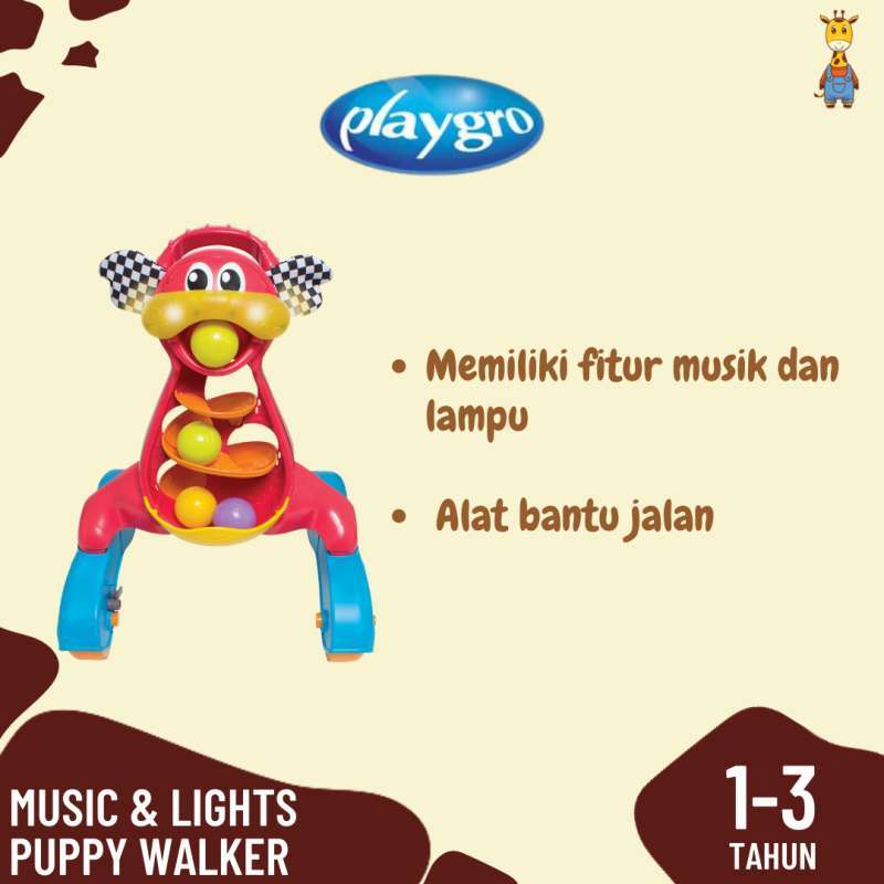 Jual Playgro Baby Music Lights Puppy Walker Mainan Belajar