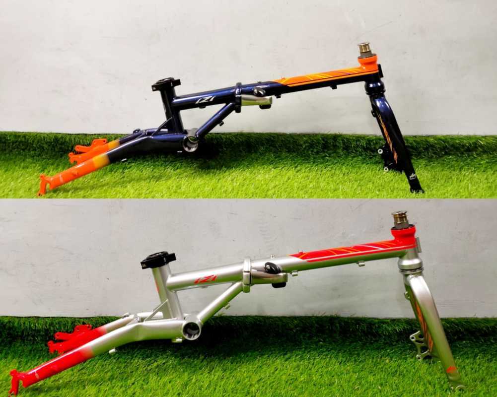 Jual IZI 16 Chromoly FRAME SEPEDA LIPAT Silver Red 16 Inch di