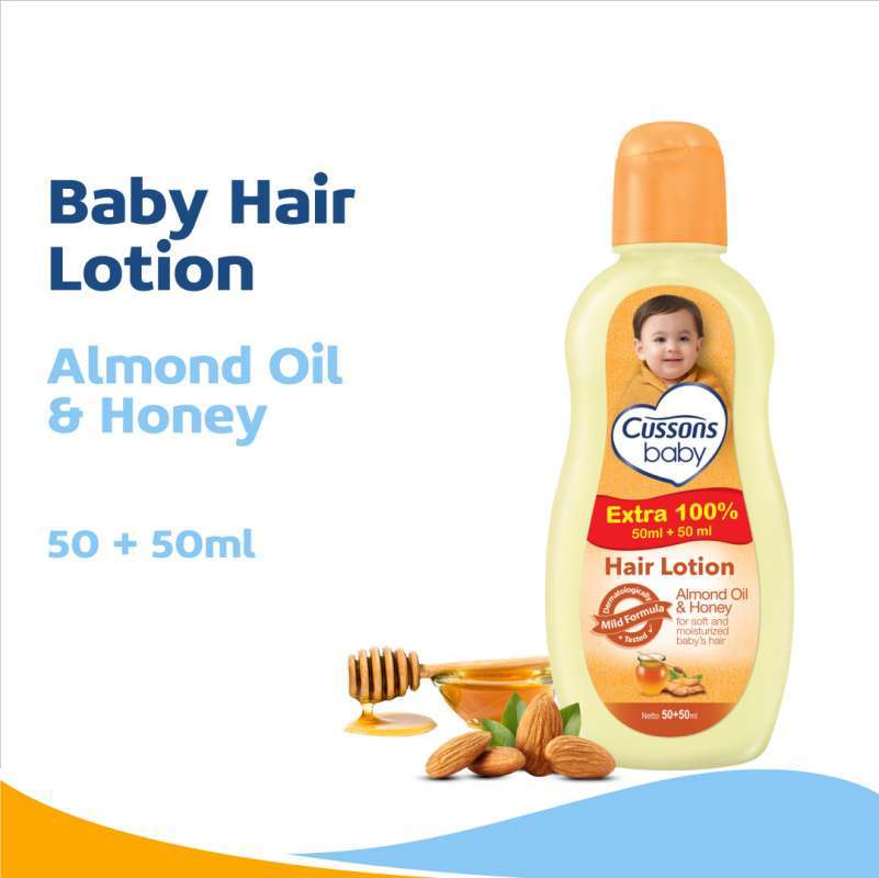 Promo CUSSONS BABY Hair Lotion 50ml Extra 100 Almond Oil Diskon