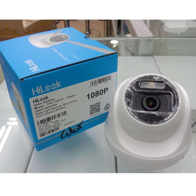 Kamera CCTV Indoor Hilook THC-T127-P 1080p Camera ColoVu Lite Hilook by  Hikvision 2MP All Color Turret Camera