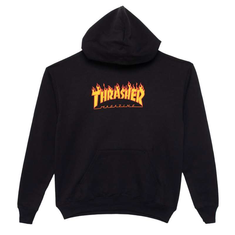Thrasher Youth Flame Hoodie Black