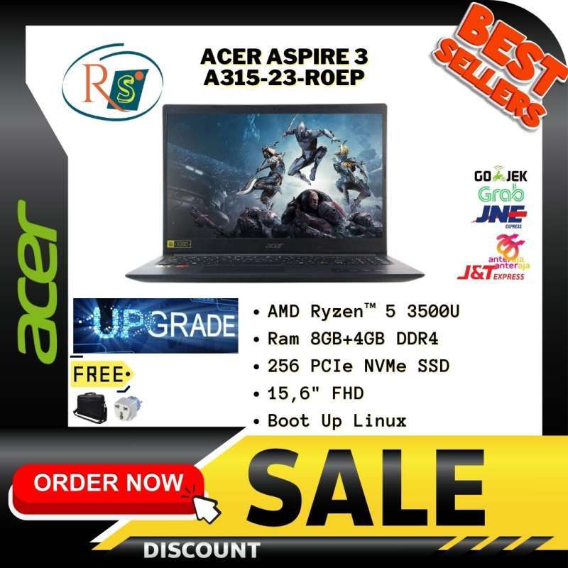 Laptop Acer Aspire A315-23-R0EP with AMD Ryzen 5-3500U 4C/8T Charcoal  Black