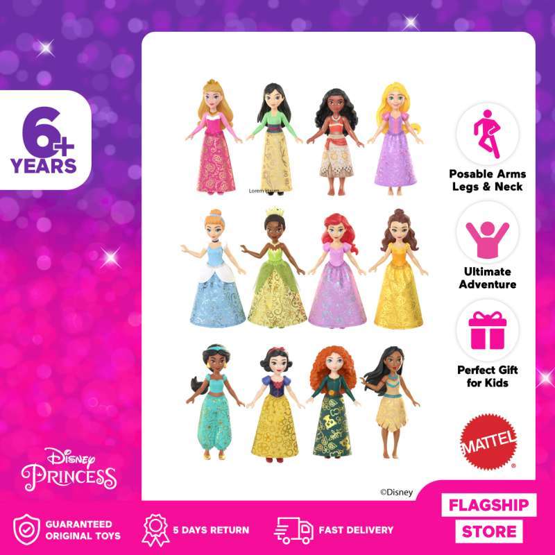 Disney Princess Small Doll Mainan Boneka Anak Perempuan
