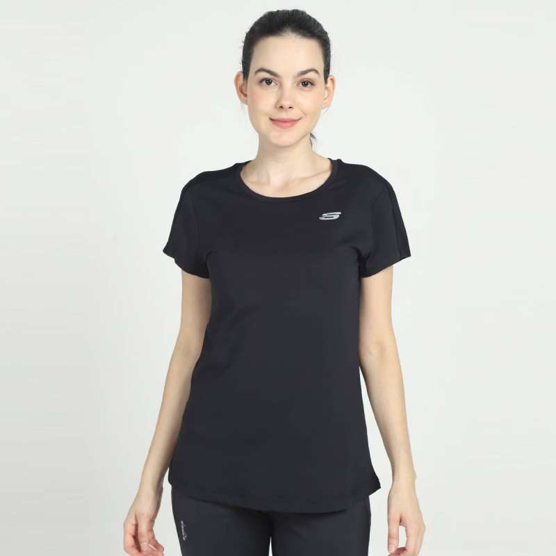 Skechers t shirt womens black store