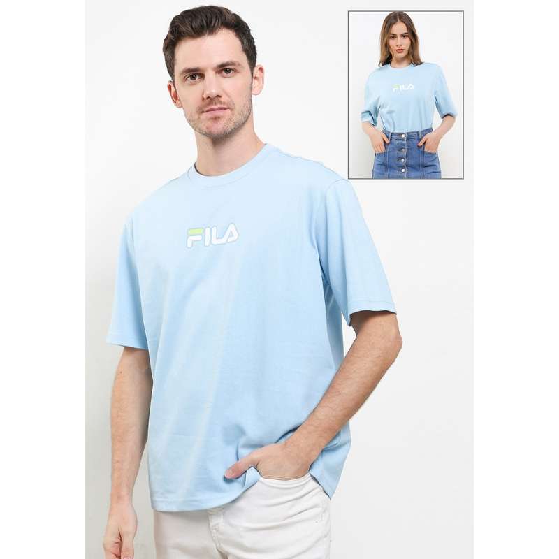 Promo FILA Tennis Lifestyle T Shirt Unisex Zello Light Blue