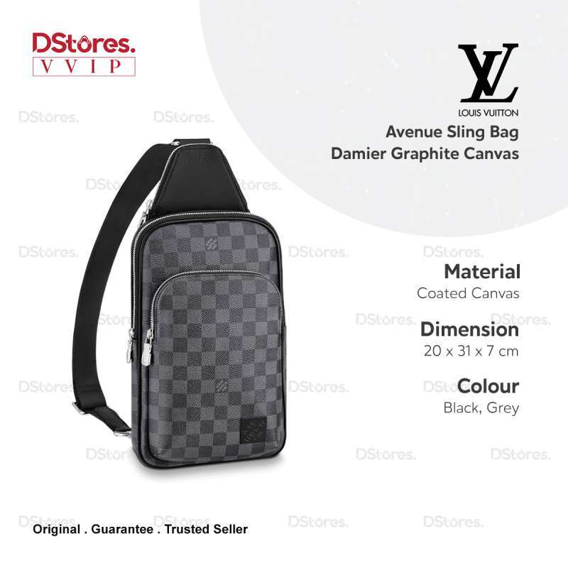 Louis Vuitton Avenue Sling Bag Damier Graphite Canvas Black