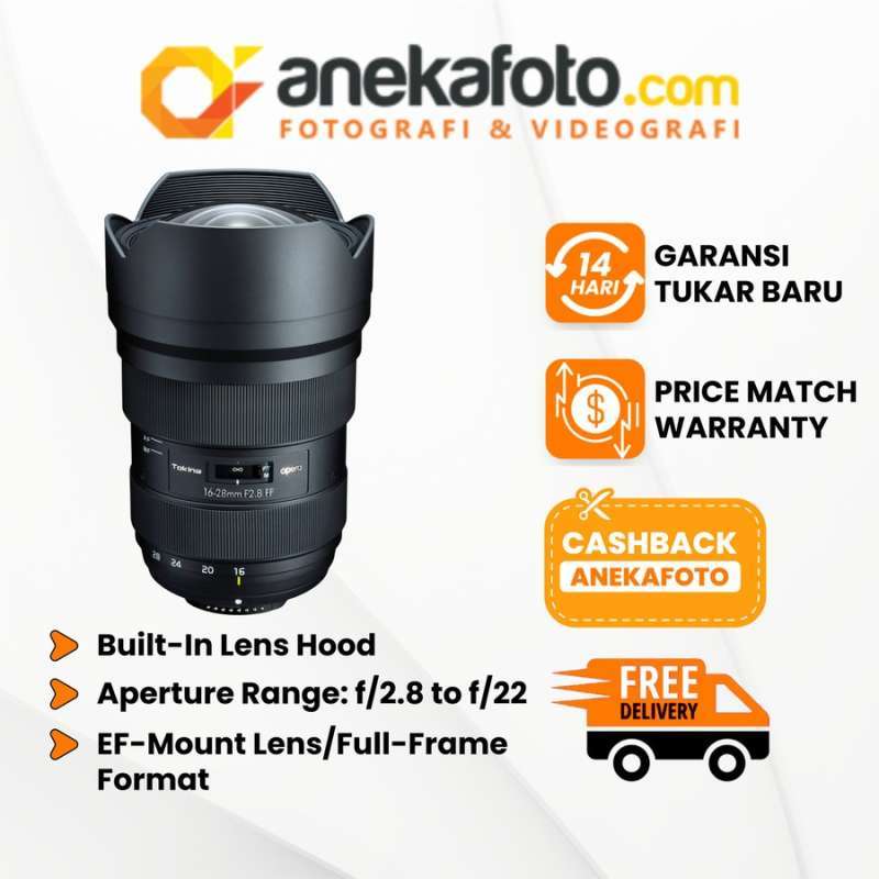 Lensa Tokina Tokina 16 Black Tokina AF 16-28mm Pro FX Wide Angle