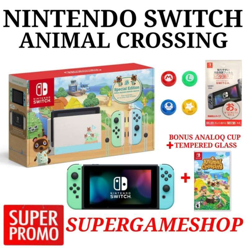 Promo SUPERGAMESHOP Nintendo Switch Animal Crossing Console Edition