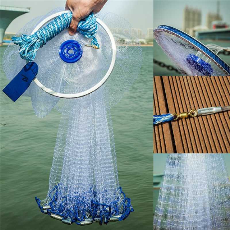 Jual JALA IKAN JARING IKAN LEMPAR BAHAN NILON DAN COKELAT - Putih di ...
