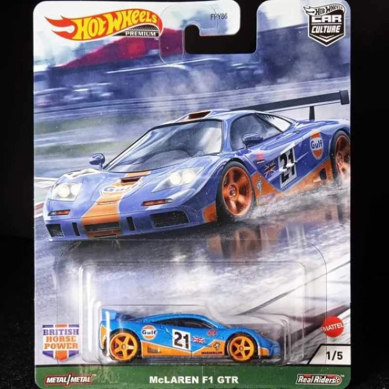 Hot Wheels Premium Car Culture McLaren F1 GTR Diecast Car - 1:64 Scale, British Horsepower Series, Collector Vehicle