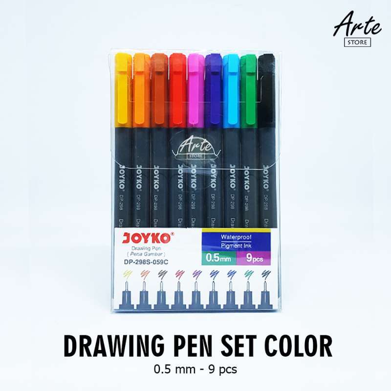 Promo Drawing Pen Joyko Warna isi 9 pcs Diskon 3 di Seller ARTE STORE