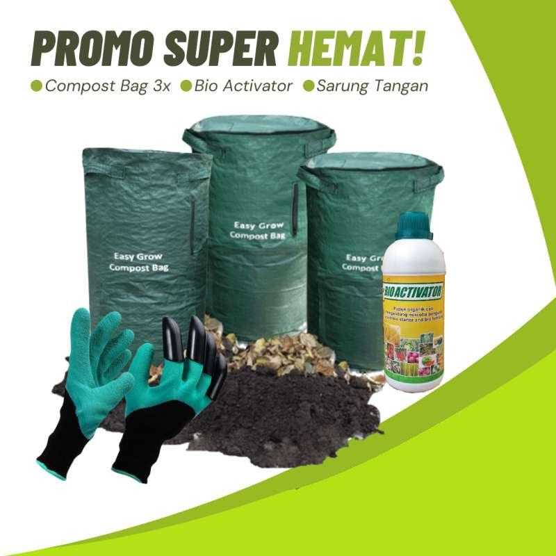 Jual Paket Compost Bag 80L Bio Activator Easy Grow Komposter Pupuk