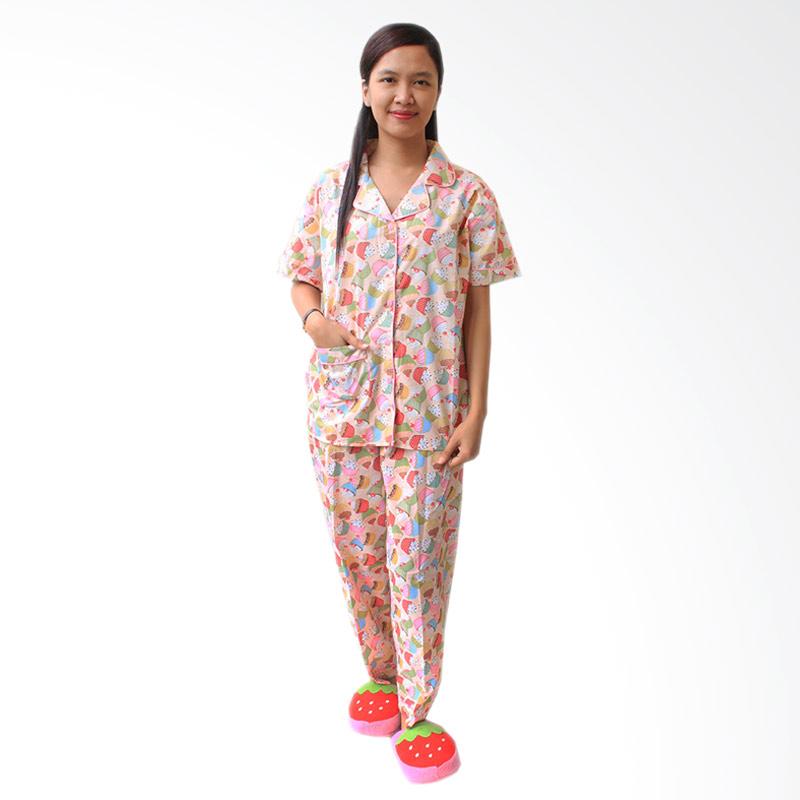 Jual Aily SL015 Setelan iBajui iTiduri Piyama Wanita Pink 