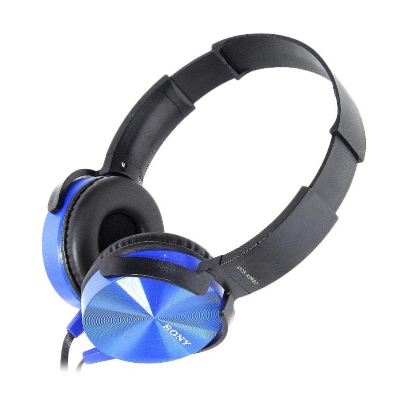 รข Headphone Sony Mdr-xb450ap / Biru Gratis Flashdisk