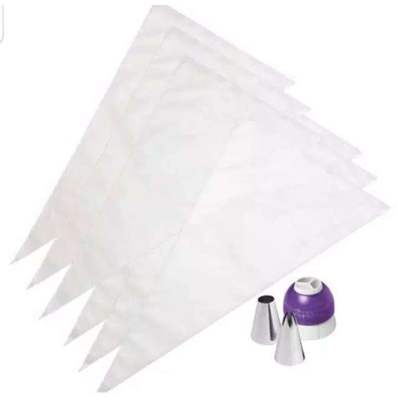 Promo Piping bag wilton tebal (24 pieces) plastik segi tiga anti selip 100 ORIGINAL Diskon 33