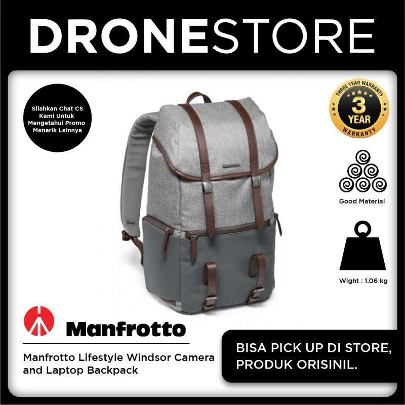 Jual Manfrotto Lifestyle Windsor Camera And Laptop Backpack Gray