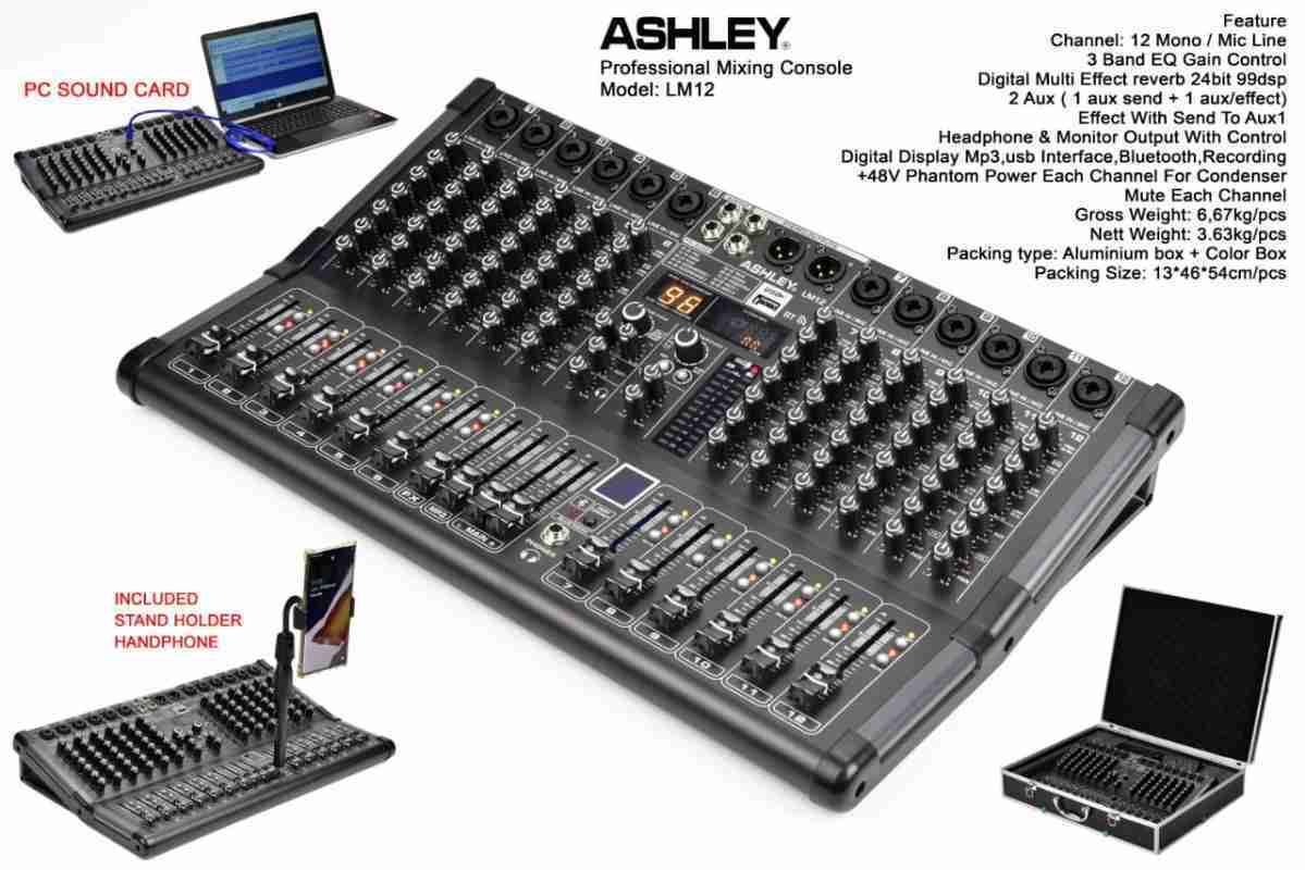 Jual Mixer Audio Ashley Lm12 Original 12channel Bluetooth Usb To Pc