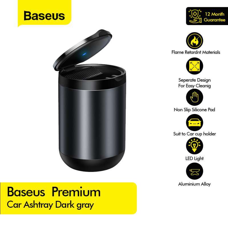 Promo BASEUS Premium Car Ashtray CRYHG01 Dark Gray Diskon 48 di