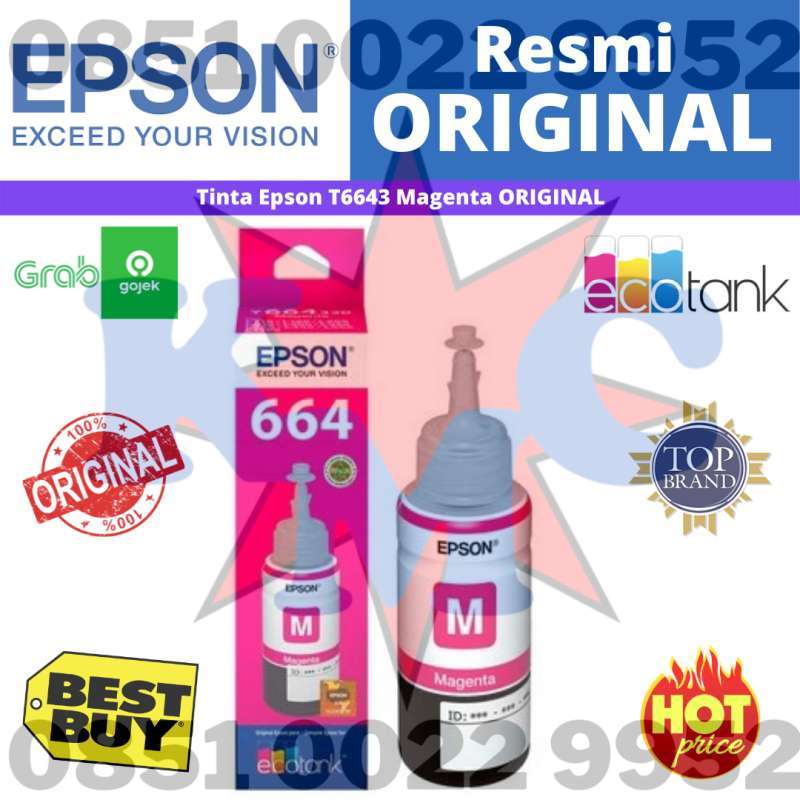 T6643 Color Promo Epson T6643 Original Tinta Printer - Magenta Resmi Diskon 16% di ...