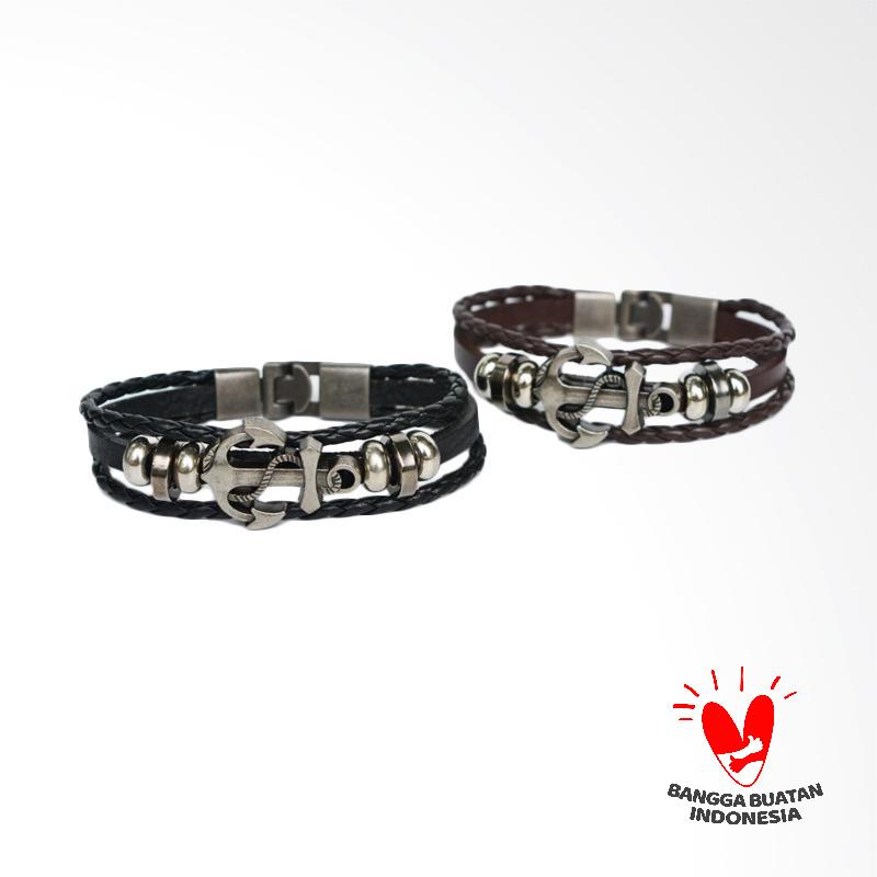 Jual Arrazi Craft Model Anchor Kulit Asli Gelang Couple