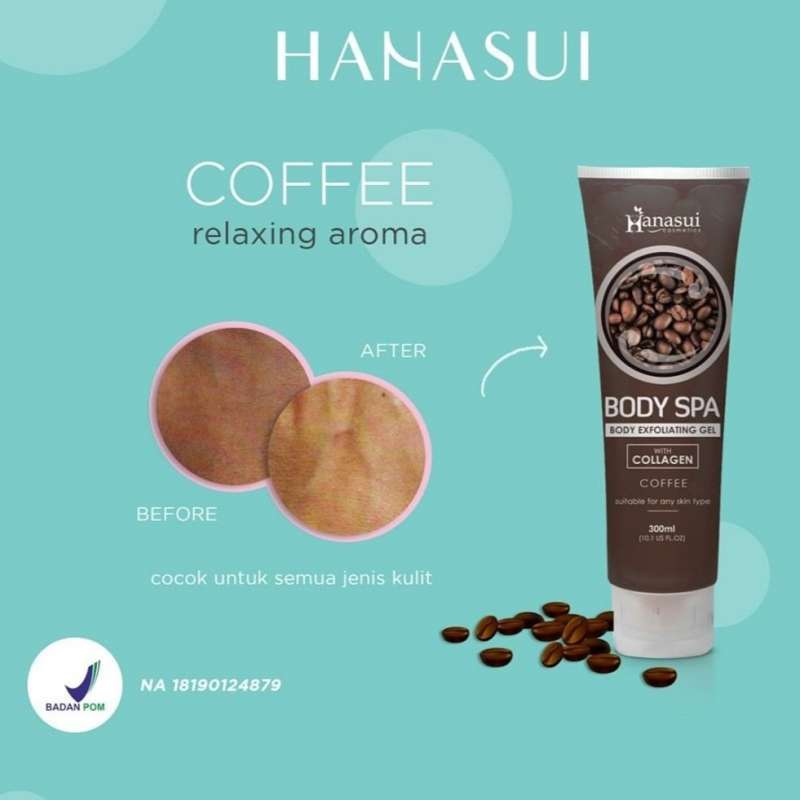 Jual Hanasui Body Spa Body Exfoliating Gel With Collagen 300ml Coffee