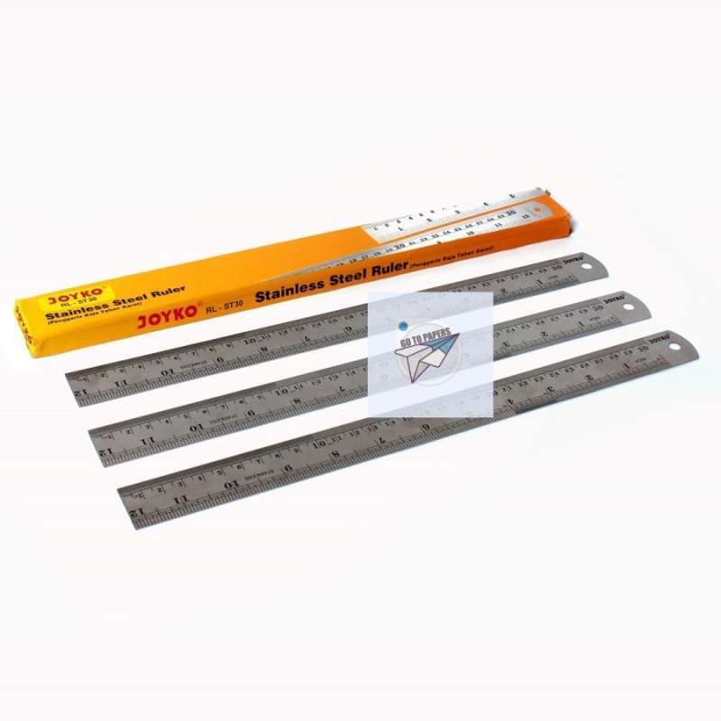 Jual JOYKO Ruler Stainless 30 cm Penggaris Besi [ PER PCS ] di Seller ...