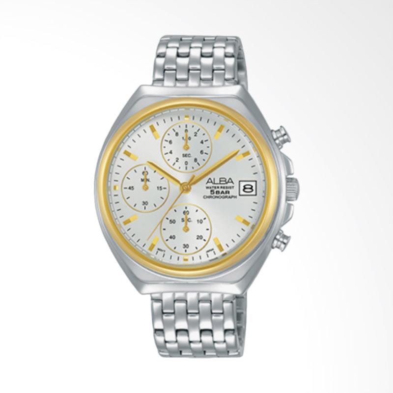 Jual Alba Chronograph Jam Tangan Wanita - Silver White 
