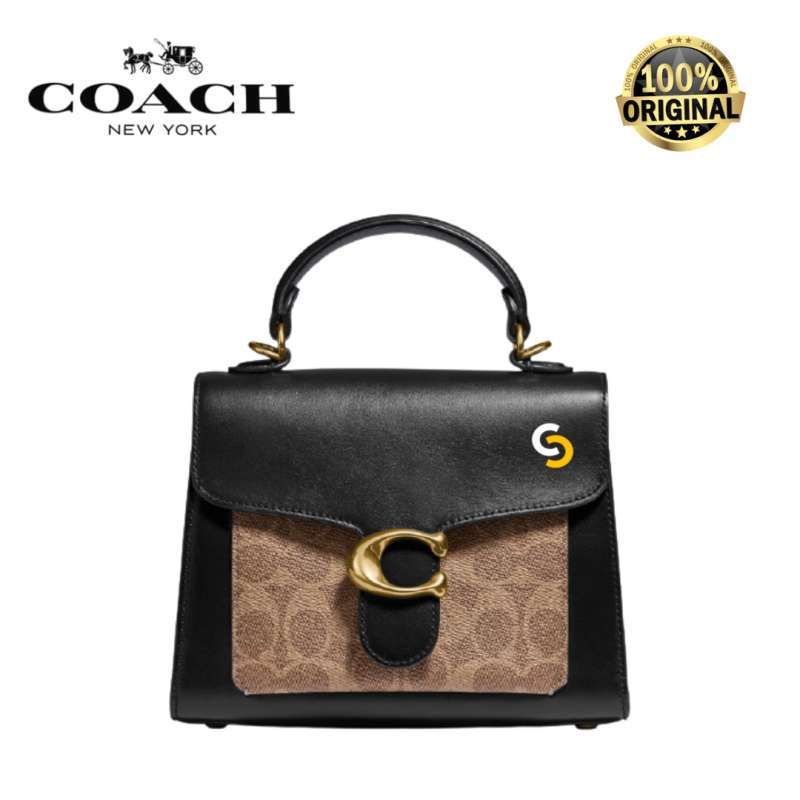 Jual Coach Tabby Top Handle 20 In Signature Canvas Black Original di