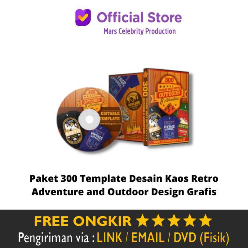Jual Paket 300 Template Desain Kaos Retro Adventure and Outdoor Design