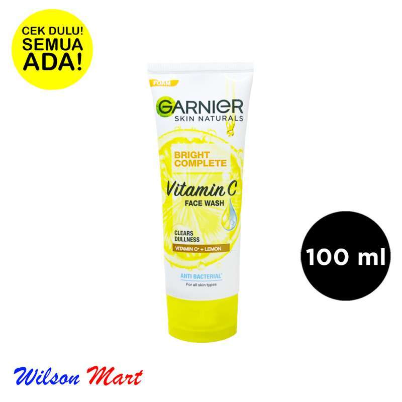 Jual GARNIER BRIGHT COMPLETE VITAMIN C FACE WASH FACIAL FOAM 100 ML di