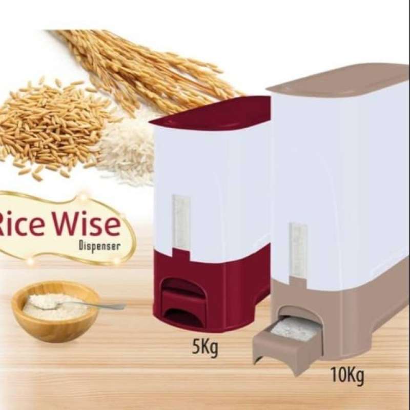 Promo Rice Box Big ROVEGA-Tempat Penyimpananan Beras 10kg-5kg - 10kg ...