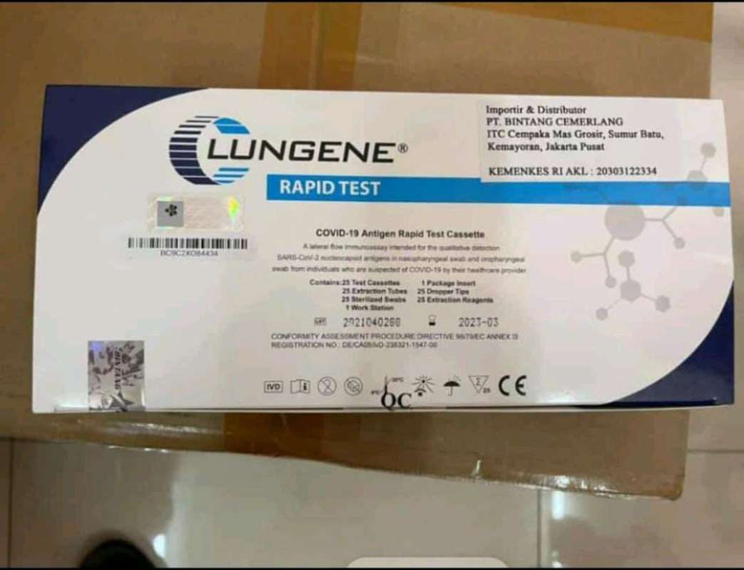 Jual clungene test antigen akl kemenkes hologram isi 25 pcs exp 2023 di