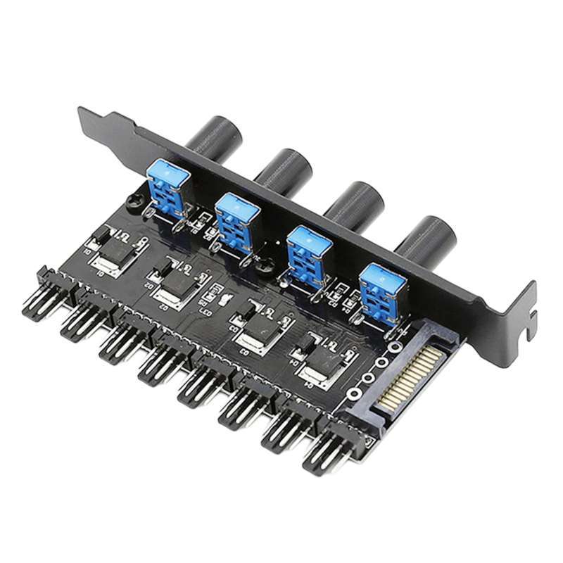 Jual 1 to 3 8 Way Computer Case Cooling Fan Hub Speed Controller Hub 4 ...