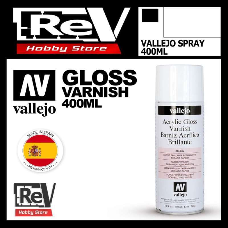 Jual VALLEJO GLOSS VARNISH TOP COAT SPRAY CAT MODEL KIT GUNDAM HG MG di