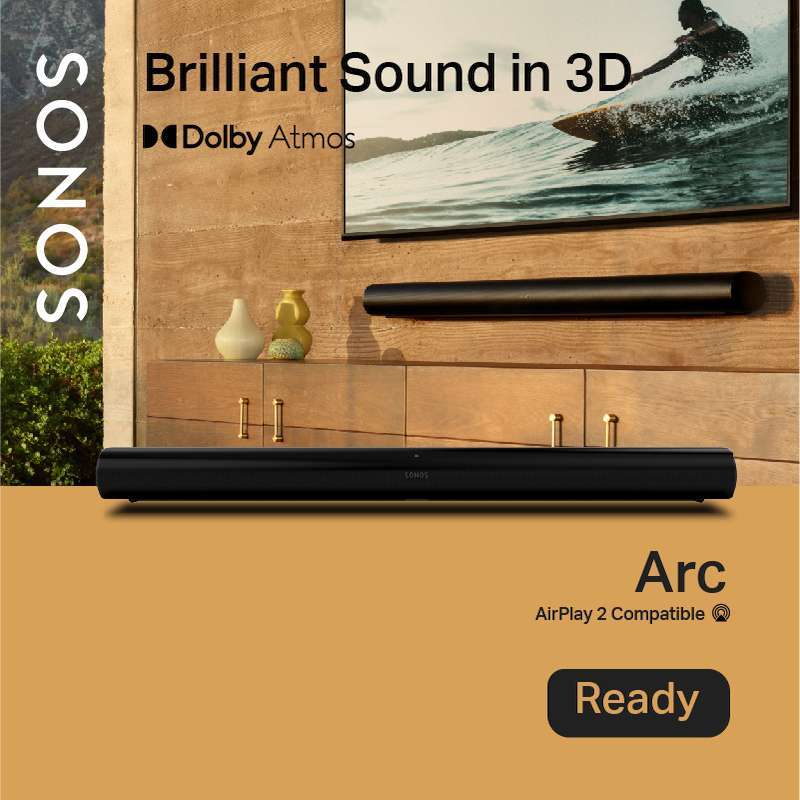Promo SONOS ARC Speaker Soundbar with Dolby Atmos Black Diskon 14 di