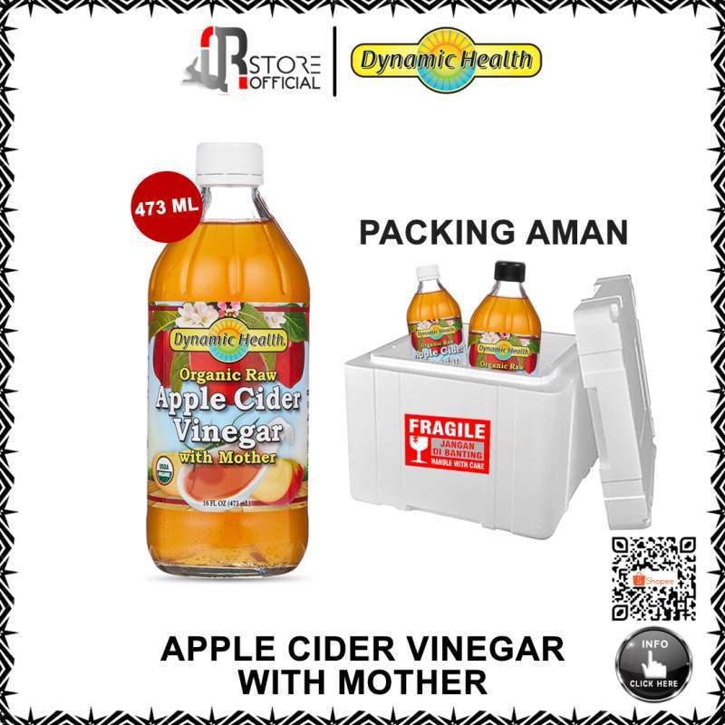 Jual DYNAMIC HEALTH APPLE CIDER VINEGAR WITH MOTHER CUKA APEL 473 ML di